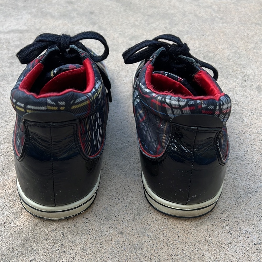 💚Coach Finch Plaid High Top Sneakers women's Size 7 - Picture 6 of 12